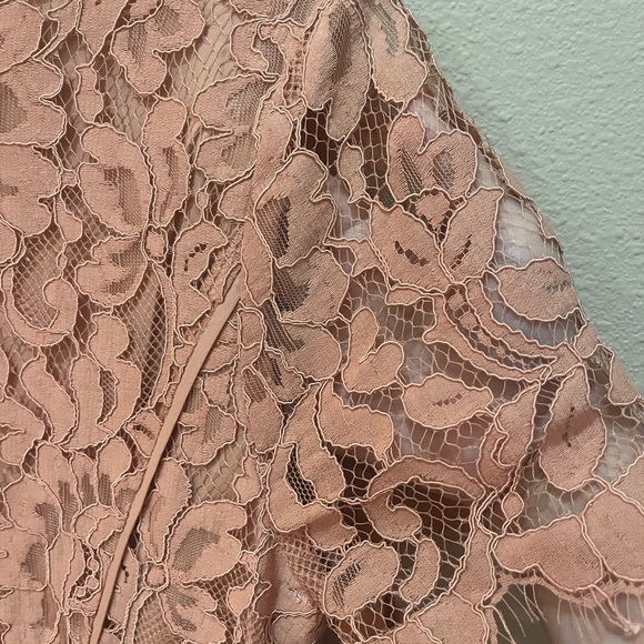 New York & Company Dusty Rose Lace Midi Dress - Picture 3 of 8